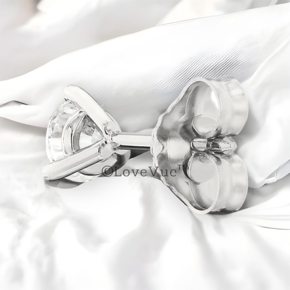 Certified 1ct. t.w. Diamond Three-prong Brilliant Cut Stud Earrings - Picture 5 of 16